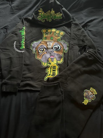 Men's Embroidered Hoodie Jogging Set